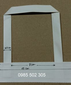 Quai túi giấy kraft dẹt trắng 15cm